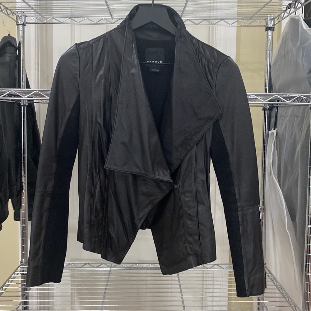 New Trouvé chic black 100% leather jacket - Picture 3 of 10